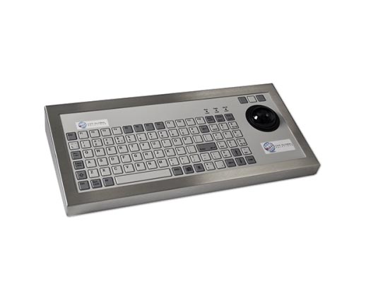 96 Key Rugged Industrial Keyboard with Trackerball